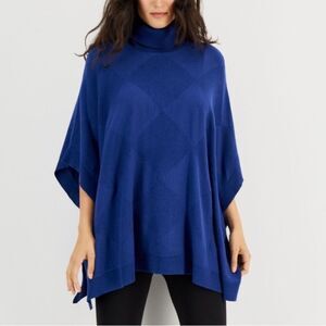 Alfani dark blue turtleneck poncho sweater M